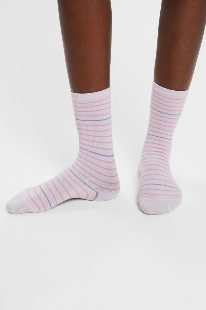 2er-Set gestreifte Socken, Bio-Baumwolle