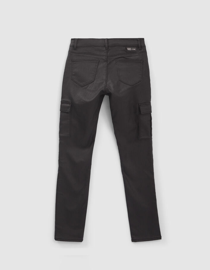 Jean SLIM noir enduit esprit battle fille