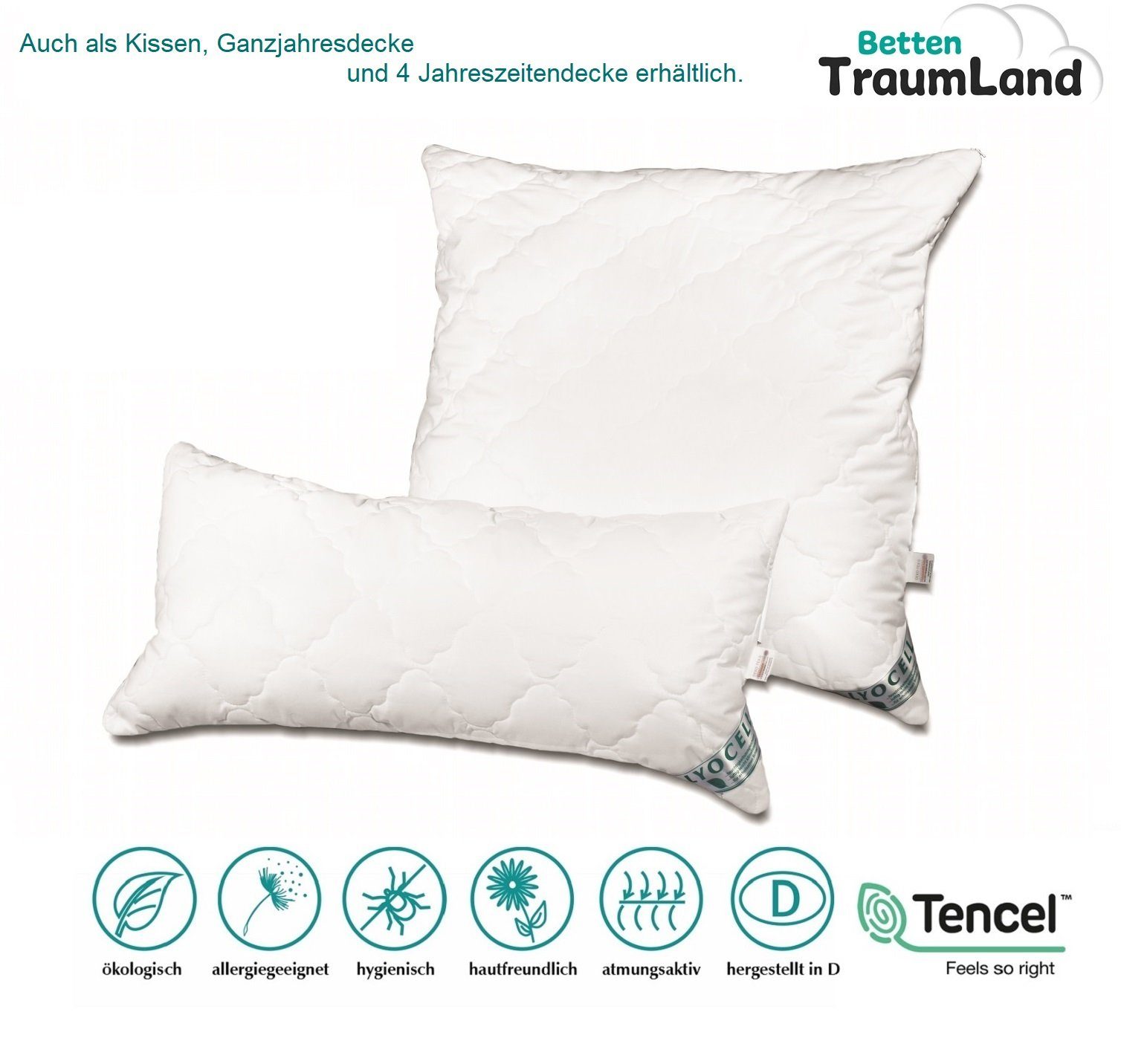 Naturfaserbettdecke, Ganzjahresdecke Lyocell Tencel Duo Decke, Betten Traumland, Füllung: Tencel Lyocell, hoher Schlafkomfort, erlesene Rohstoffe erholsamer Schlaf