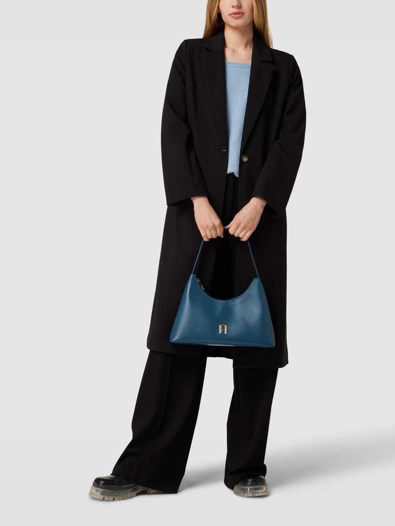Hobo Bag mit Label-Applikation Modell 'DIAMANTE' in marineblau