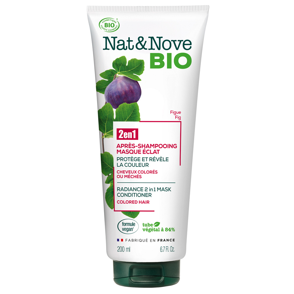 Nat & Nove Bio Après-shampooing - Masque 2 en 1 Eclat certifié bio Cheveux colorés