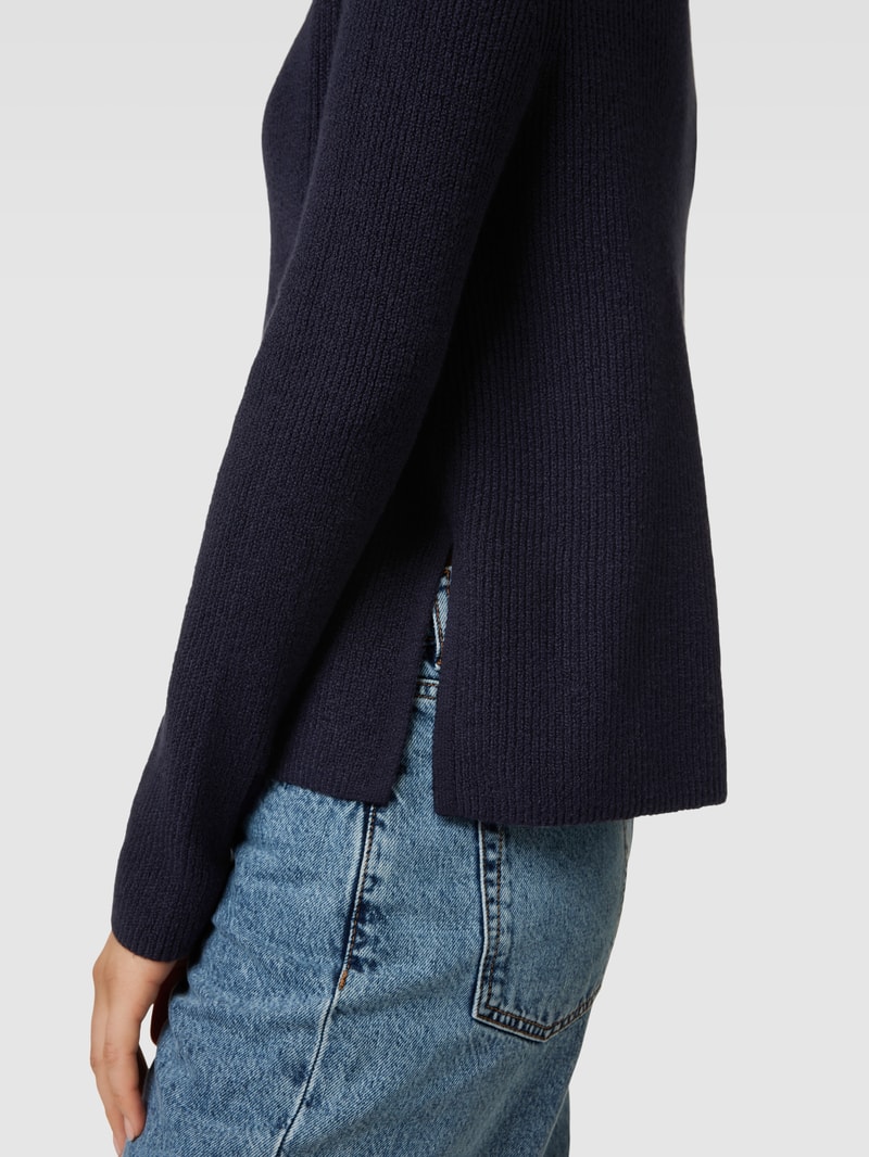 Strickpullover mit Turtleneck in marineblau
