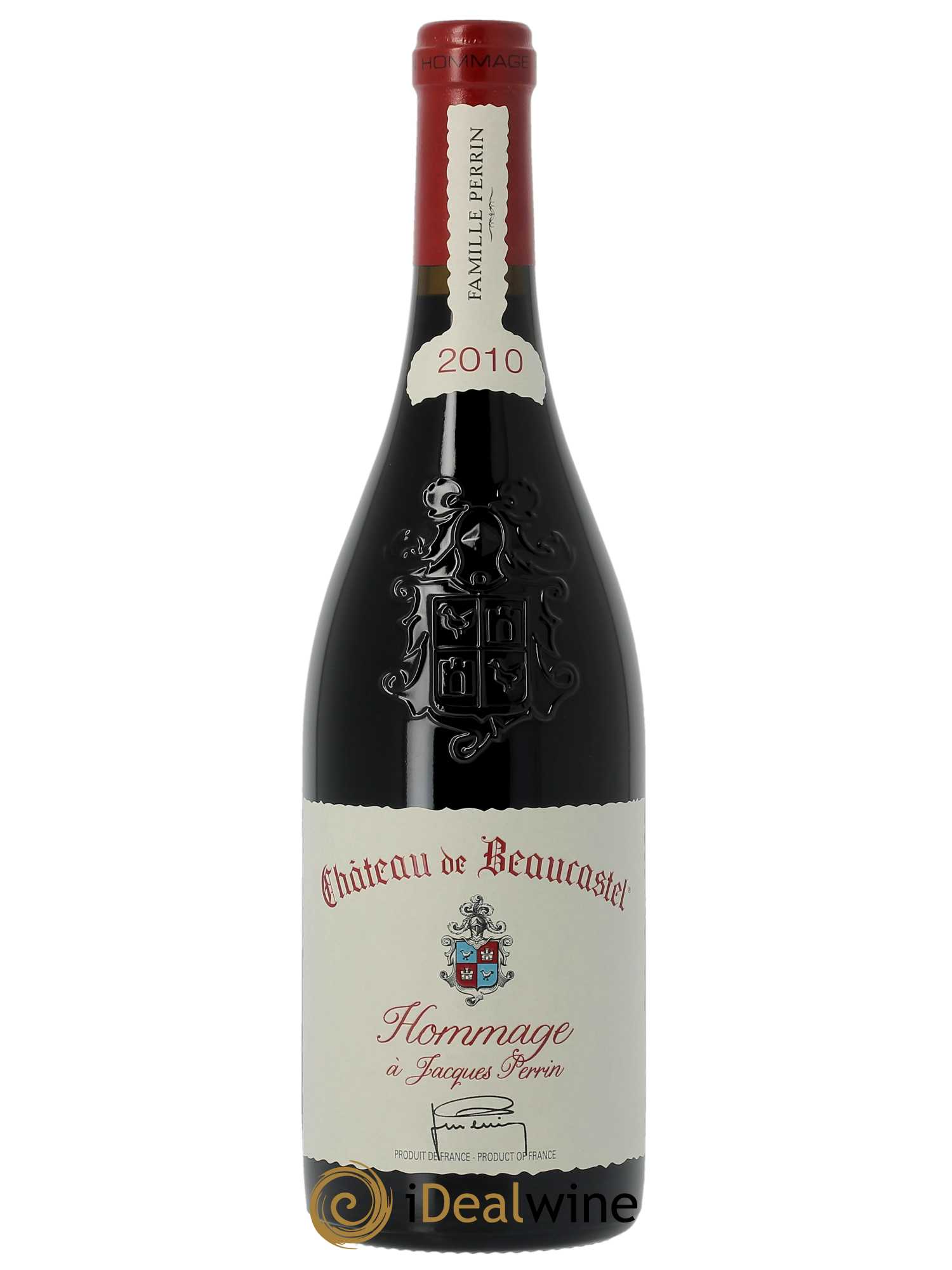 Châteauneuf-du-Pape Château de Château de Beaucastel Hommage à Jacques Perrin Famille Perrin (CBO à partir de 3 BTS) 2010 - Lot de 1 Bouteille