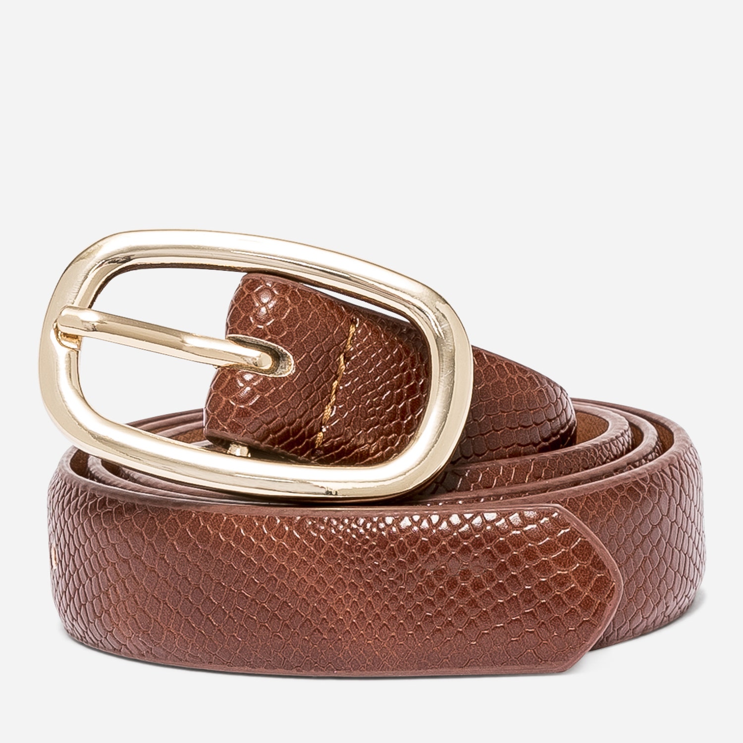 Ceinture cognac embossage python
