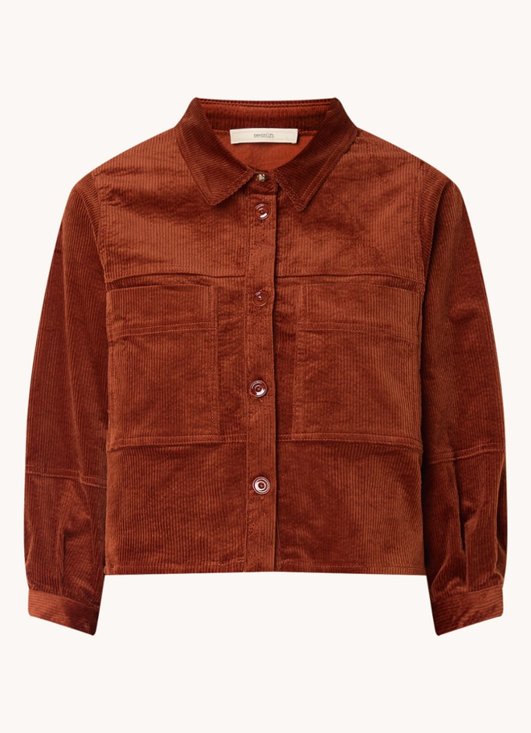Blusa de veludo cotelê Sessùn Leone com bolsos no peito