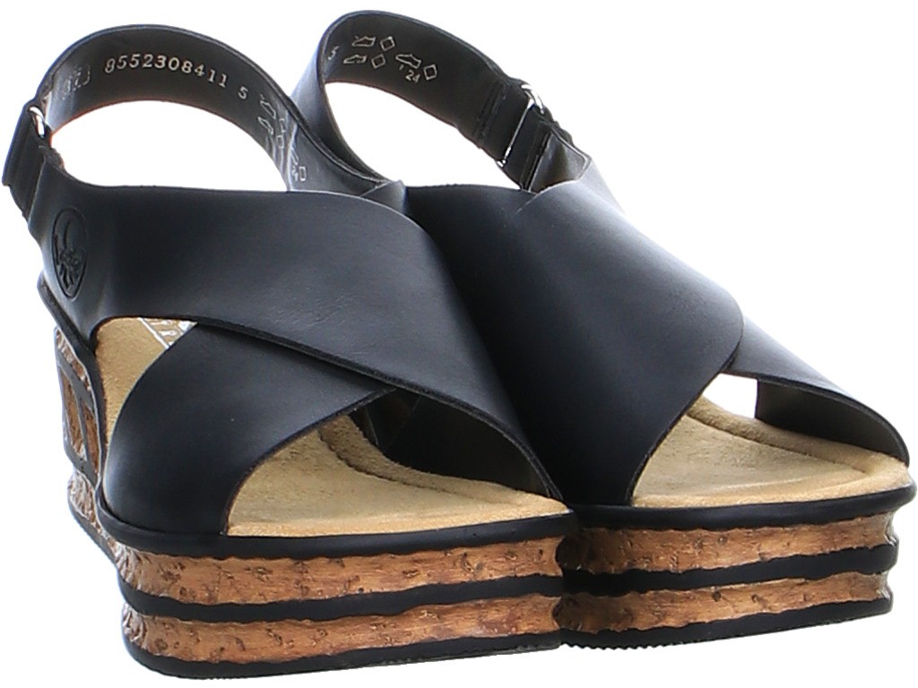 RIEKER Klassische Sandalen schwarz