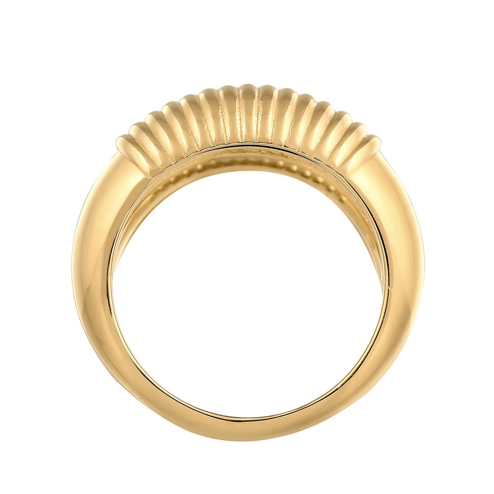 Elli PREMIUM Elli PREMIUM Bague Femmes Côtelé Design Chunky en Argent Sterling 925 Rhodié Bague