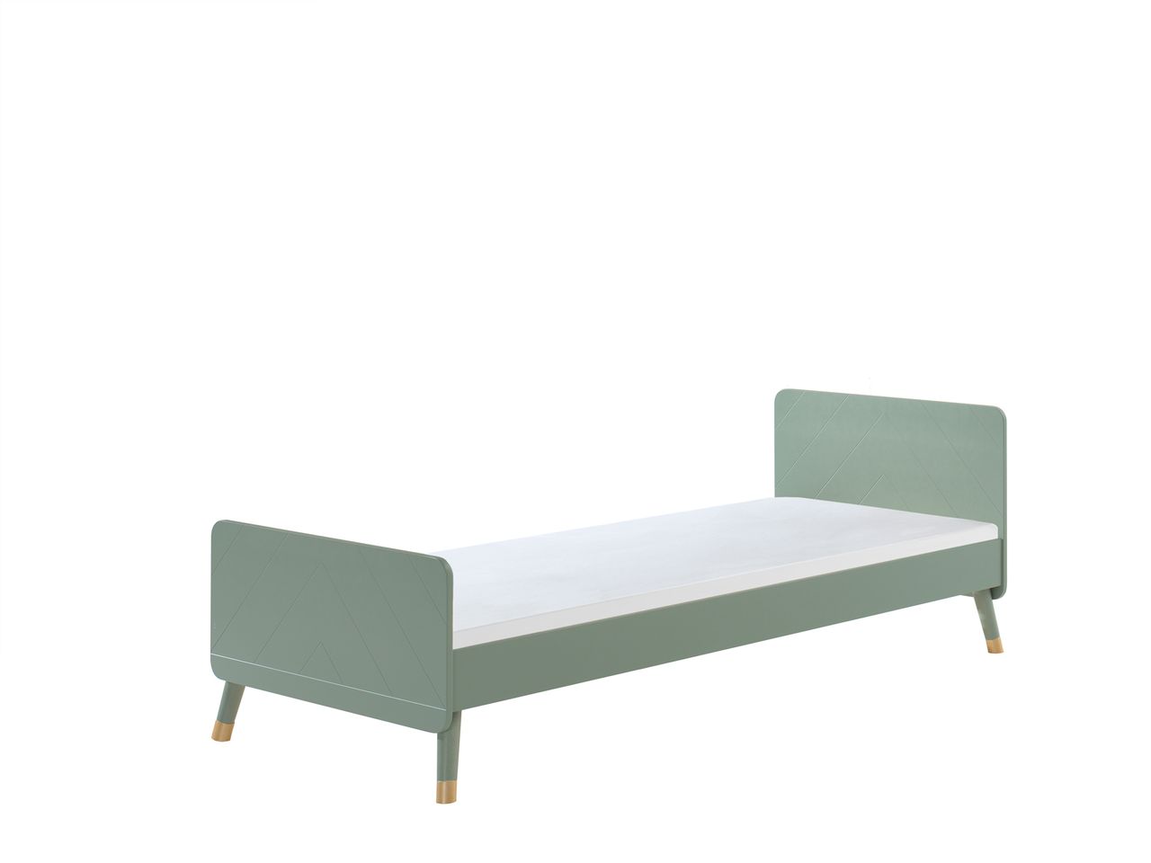 VIPACK BILLY Einzelbett 90 x 200 cm, mit Lattenrost, Ausführung lackiert Olive Grün