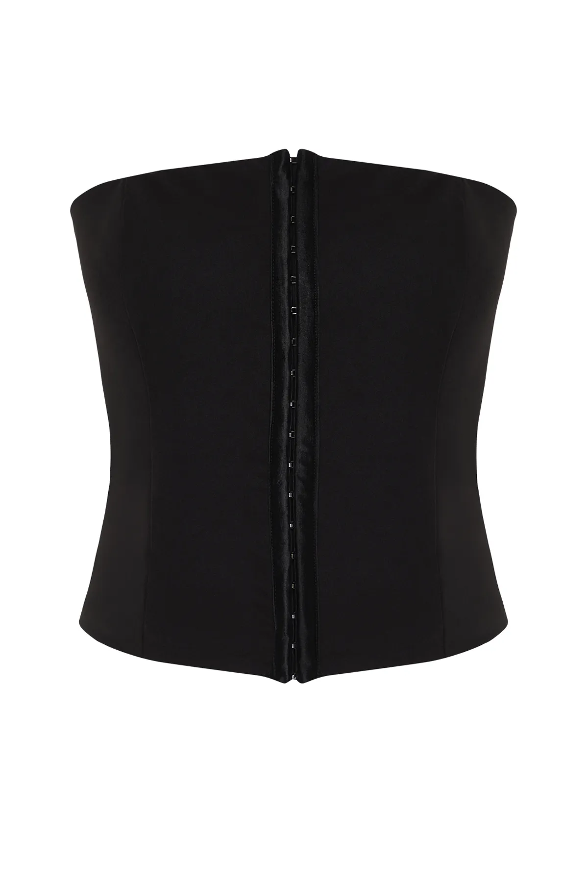 Trendyol Collection  Schwarzes tailliertes Bustier aus Polyviskose TPRSS24BS00034