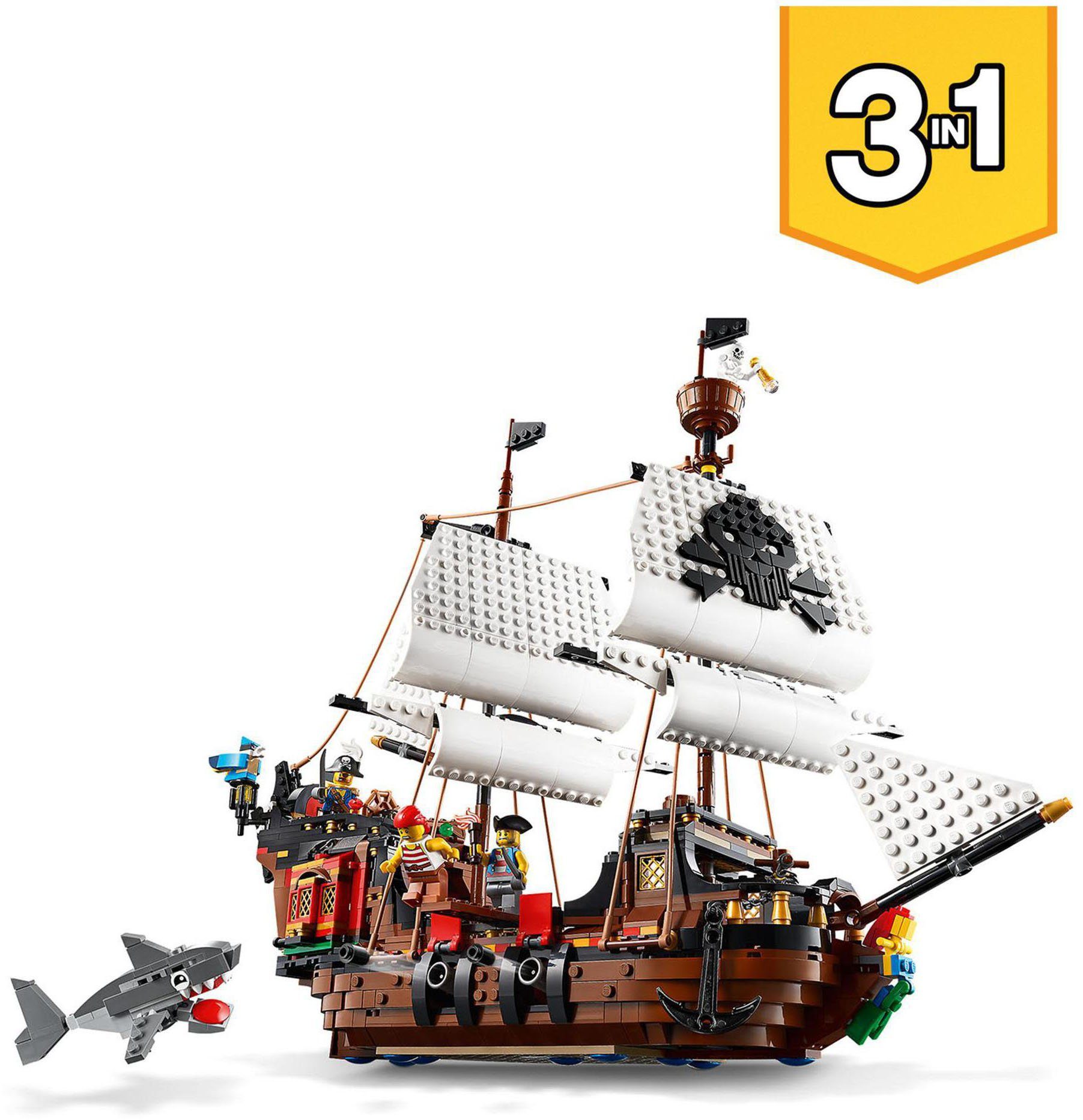 LEGO® Konstruktionsspielsteine Piratenschiff (31109), LEGO® Creator 3in1, (1264 St), Made in Europe