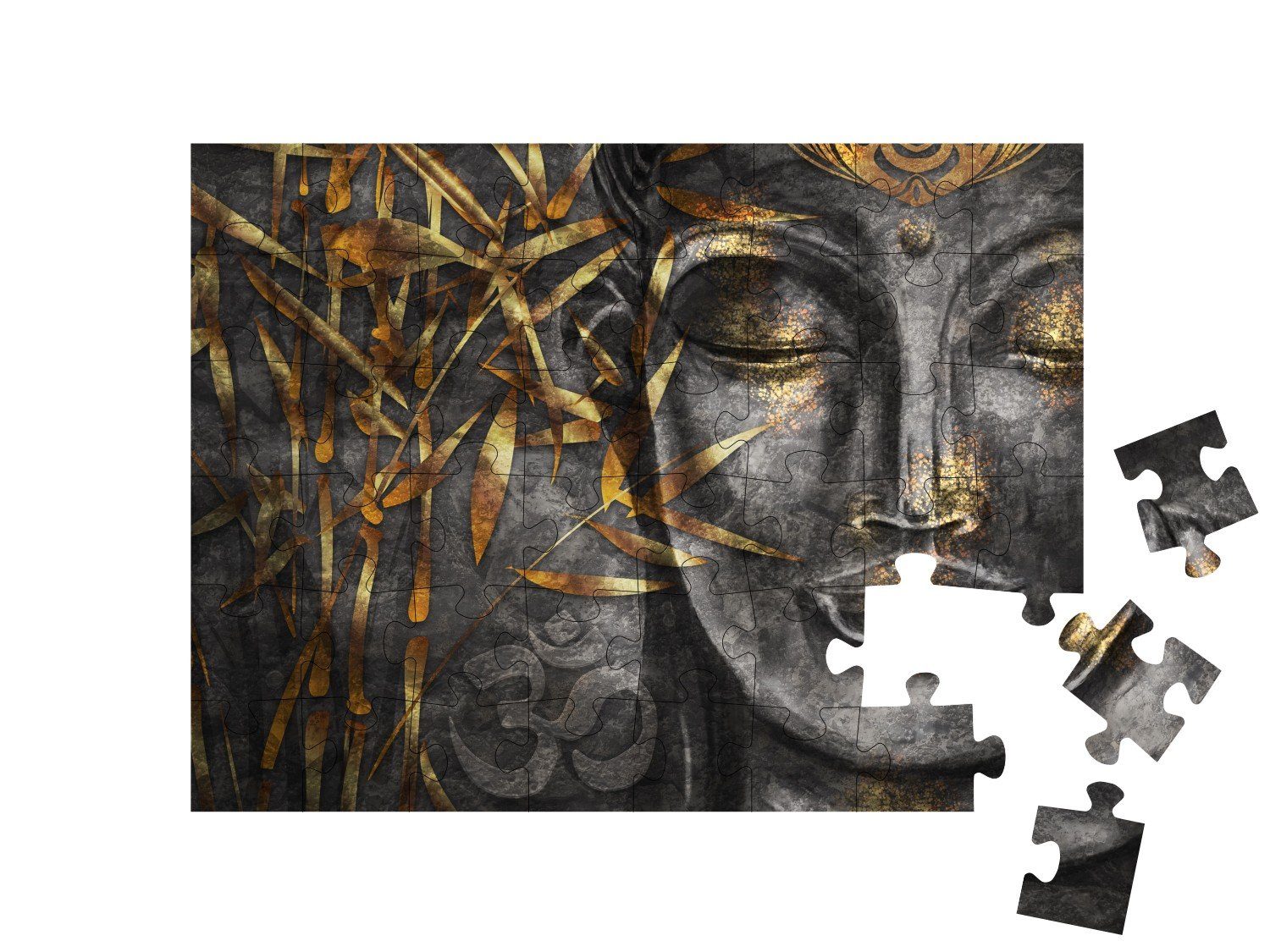 puzzleYOU Puzzle Digitale Kunst: Bodhisattva Buddha, 48 Puzzleteile, puzzleYOU-Kollektionen Buddha, Menschen, 48 Teile, Schwierig