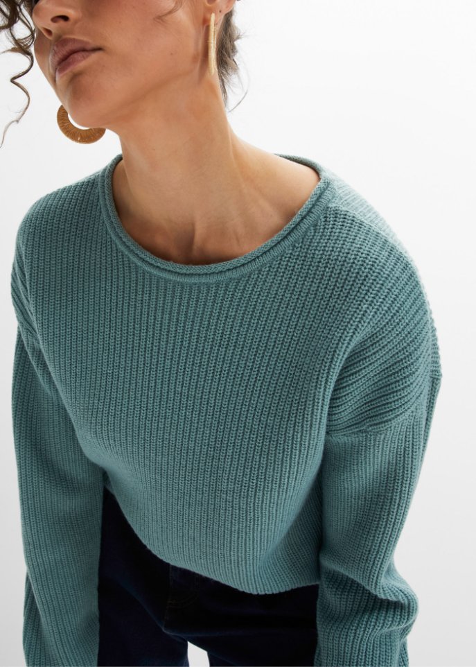 Strickpullover, verkürzt
