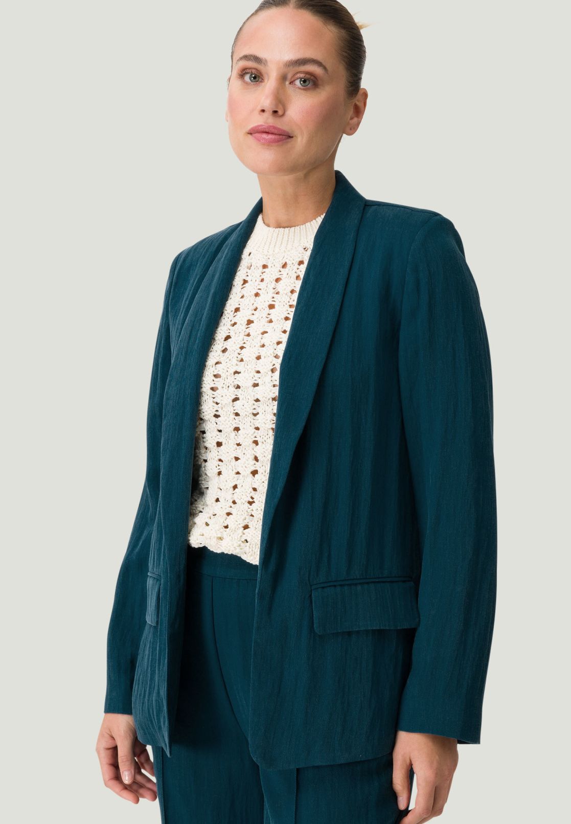 Blazer mit Schalkragen aus Lyocell-Mix