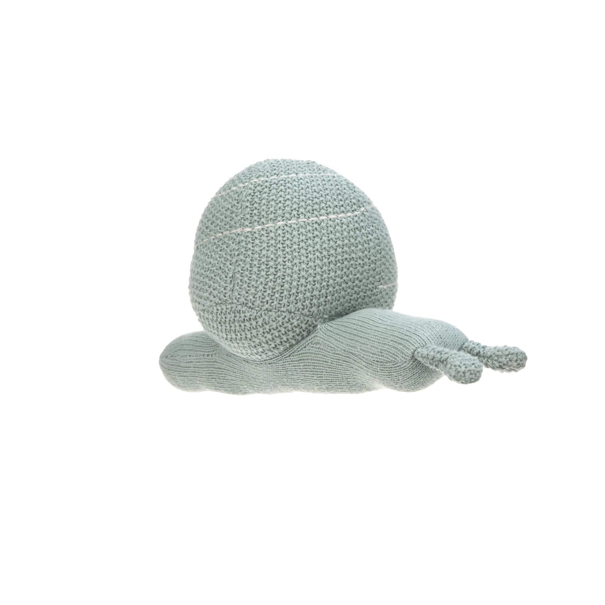 Kuscheltier mit Rassel - Knitted Toy, Garden Explorer Schnecke Grün