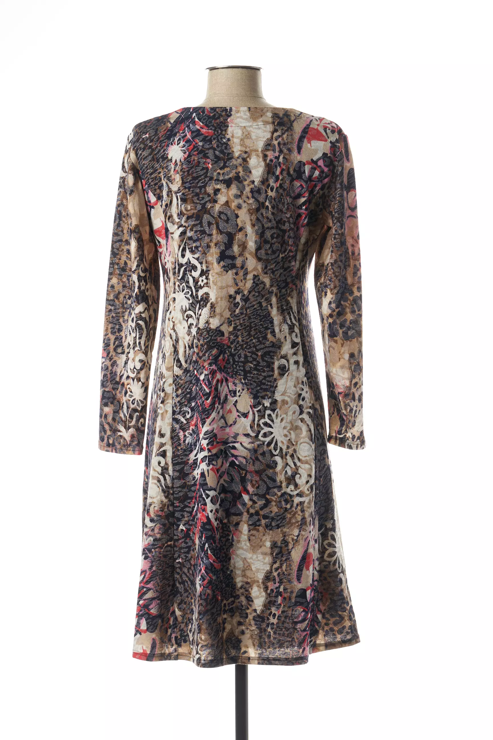 Gevana Robes Mi Longues Femme couleur beige
