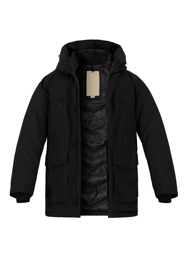 WOOLRICH, Daunenparka Arctic, Mikrofaser Magnettechnologie, schwarz