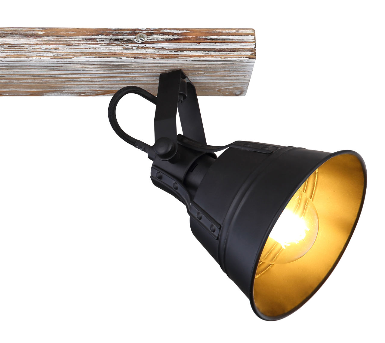 Globo Lighting - GÜNTHER - Strahler Holz weiß, 2x E27
