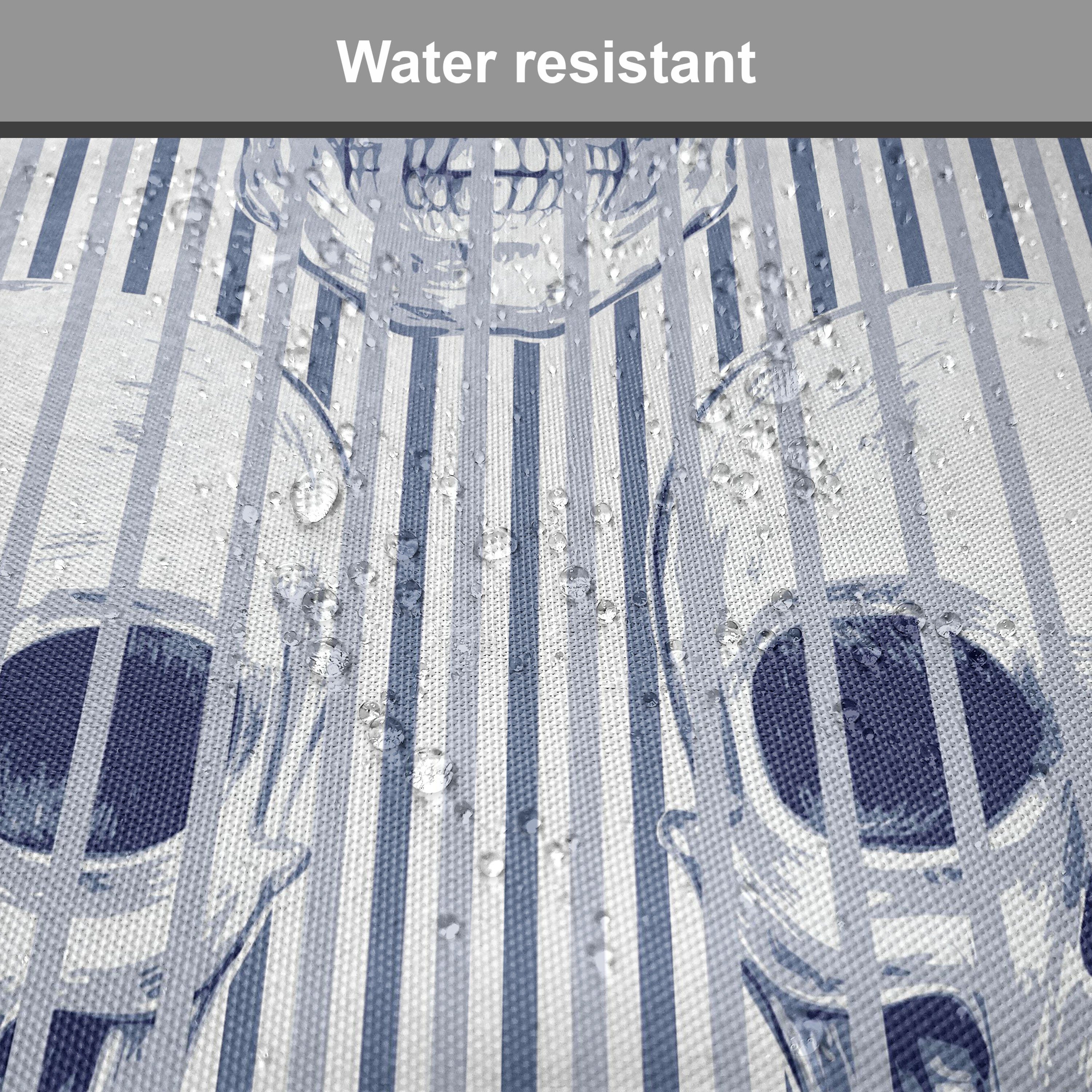 Abakuhaus Stuhlkissen Dekoratives wasserfestes Kissen mit Riemen für Küchensitze, Geometrisch Blauer Schädel Optical