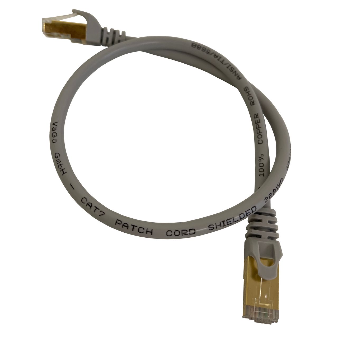 Vago-Tools CAT7 Patchkabel Netzwerkkabel grau 0,5m rund