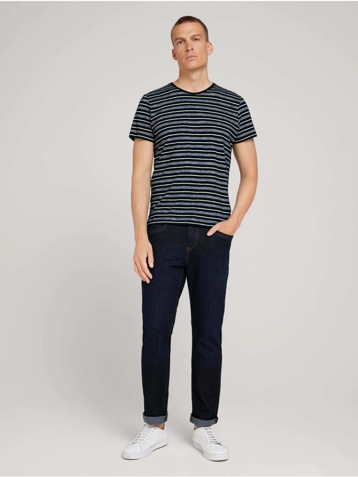 Tom Tailor Regular Slim Fit Jeans Basic Stretch Raw Hose JOSH in Blau günstig kaufen