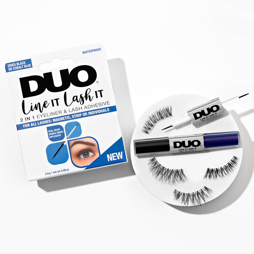 Ardell Duo Line It Lash It  colle/feutre 2 in 1 bicolore noir et bleu marine 5,2g 2 en 1 : Eyeliner bicolore et adhésif pour franges de faux-cils