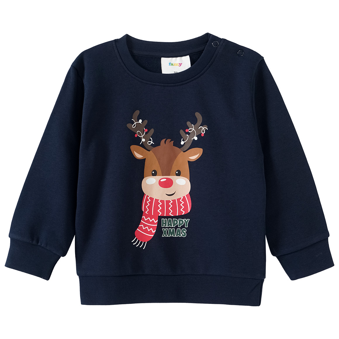 Baby Weihnachtssweatshirt mit Print dunkelblau