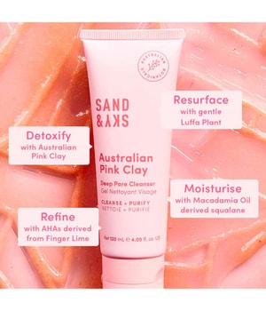 Sand & Sky Australian Pink Clay Deep Pore Cleanser Reinigungsgel-120 ml