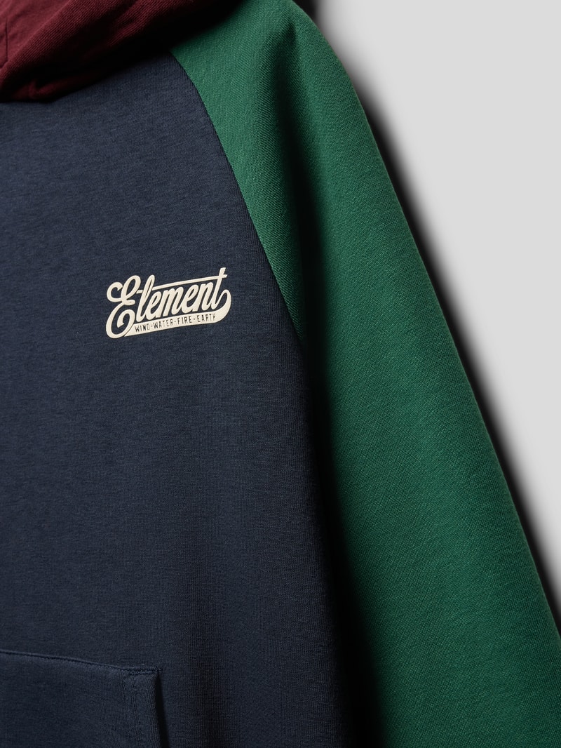 Hoodie mit Label-Print Modell 'CORNELL' in marineblau