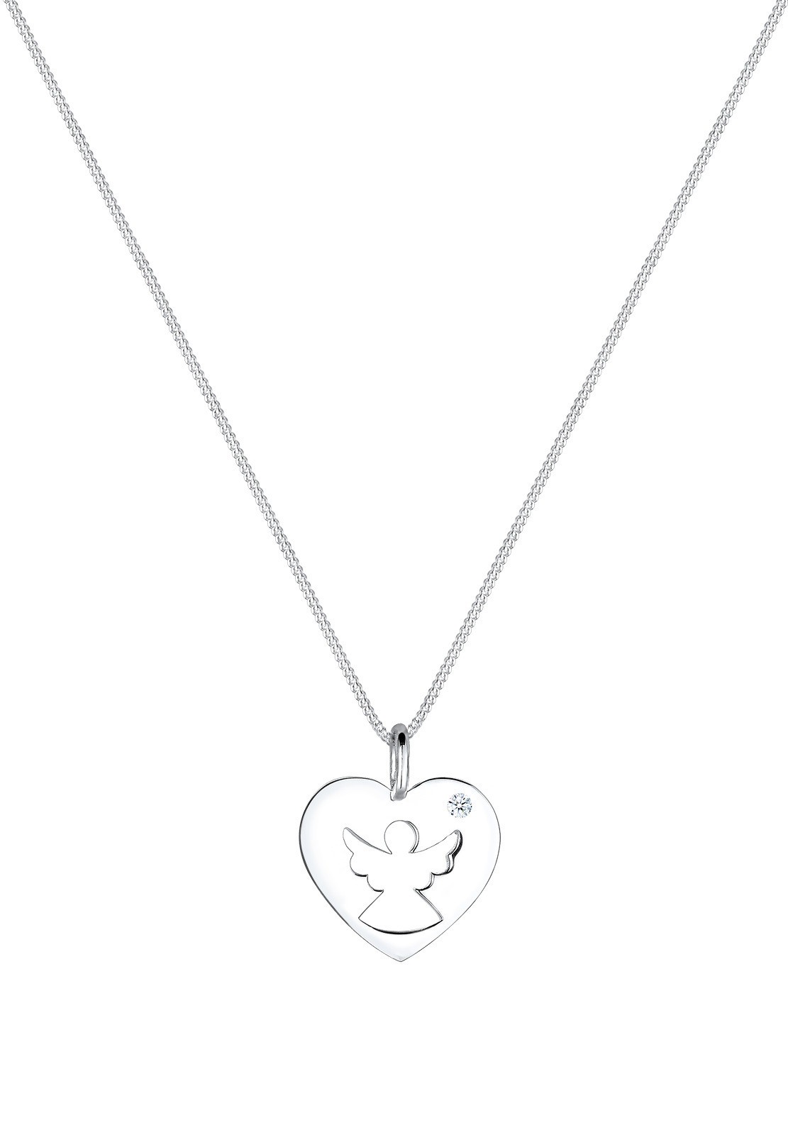 Elli DIAMONDS Női Szív Őrangyal Gyémánt (0,03 karát) - (925/1000) Ezüst