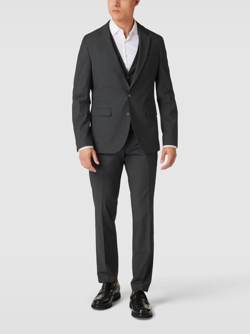 Slim Fit 2-Knopf-Sakko mit Pattentaschen in anthrazit