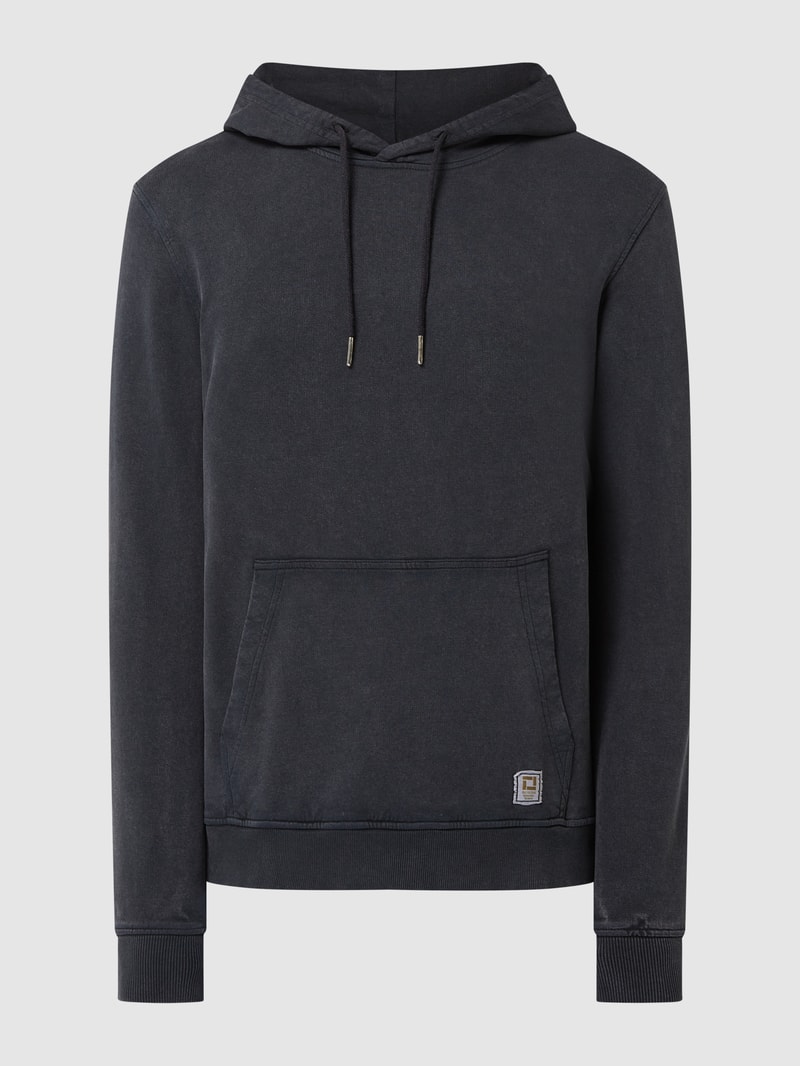 Regular Fit Hoodie aus Baumwolle Modell 'Ron' in schwarz