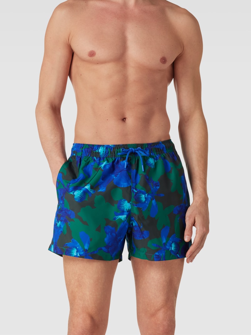Badehose mit Allover-Print in royalblau