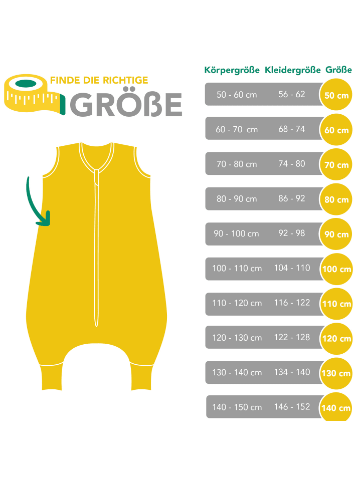 Schlummersack Schlafsack mit Füßen und umklappbaren Bündchen, 2.5 TOG in Grau günstig kaufen