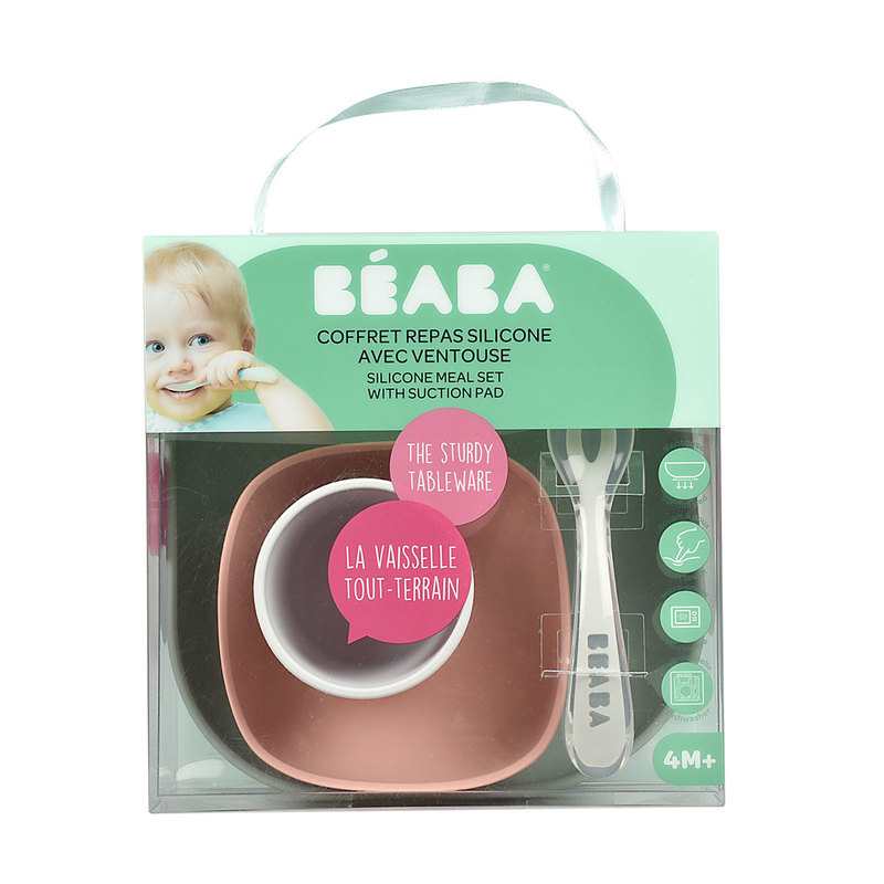 Coffret repas silicone 4 pièces Eucalyptus Beaba