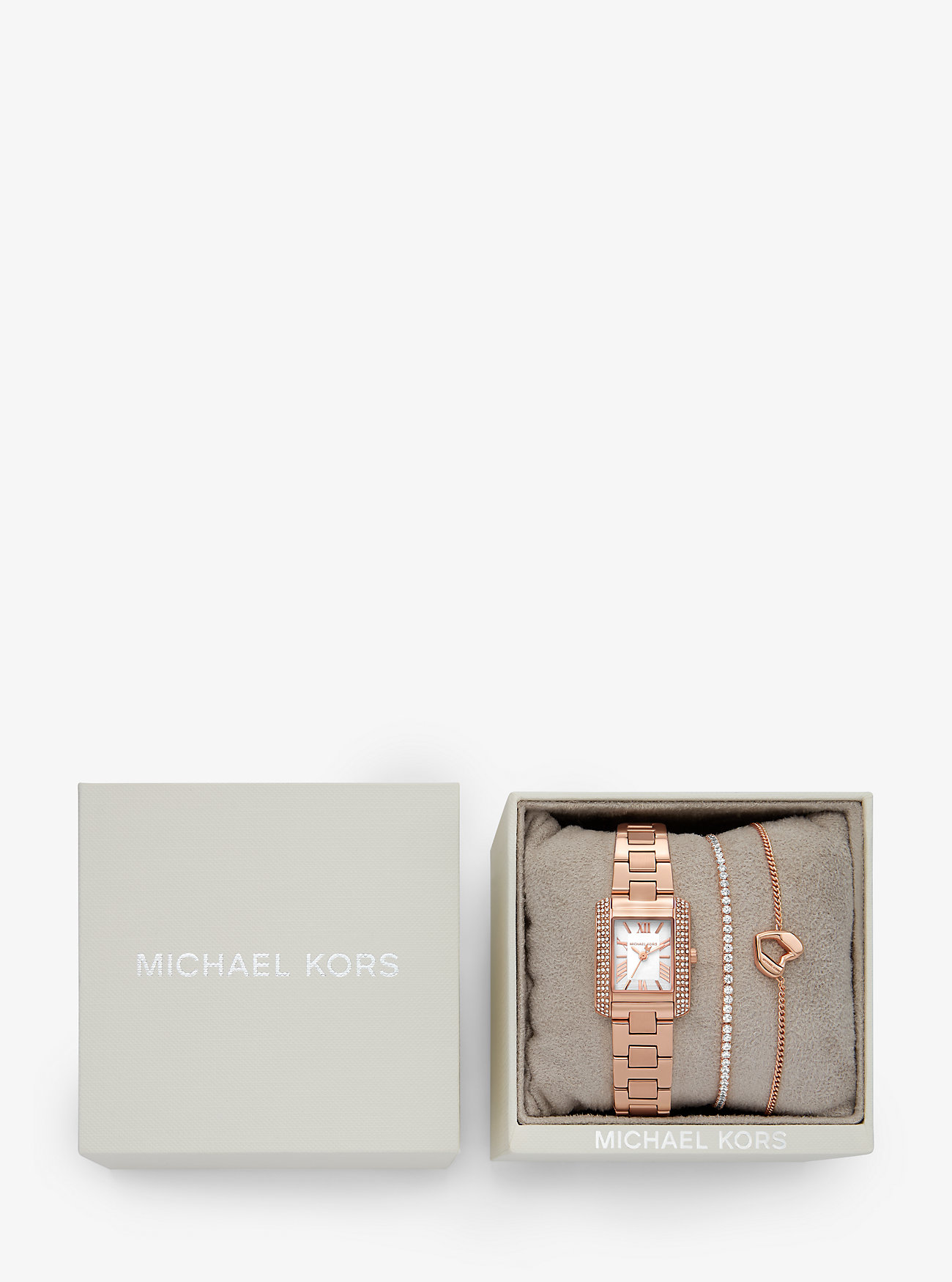 Mini Emery Pavé Rose Gold-Tone Watch and Bracelet Gift Set - ROSE GOLD