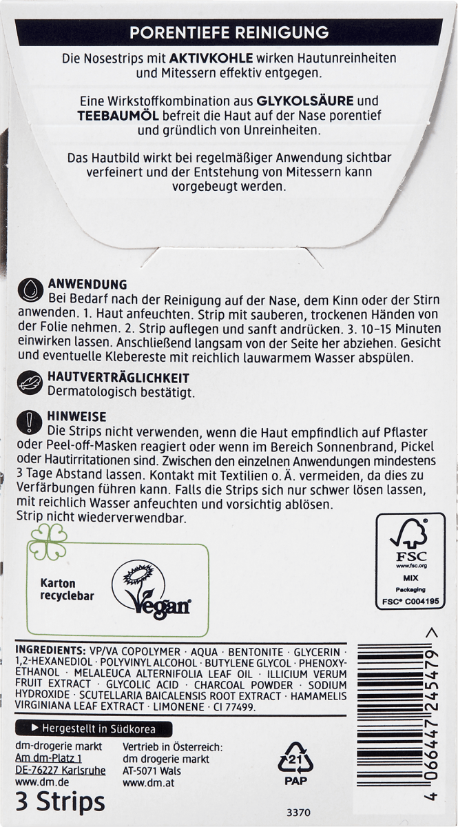 Nosestrips mit Aktivkohle, 3 St