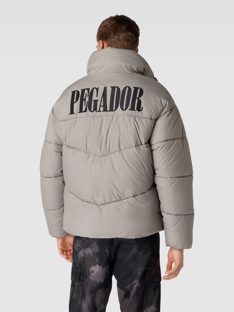 Steppjacke mit Label-Stitching Modell 'SPILLER' in mittelgrau