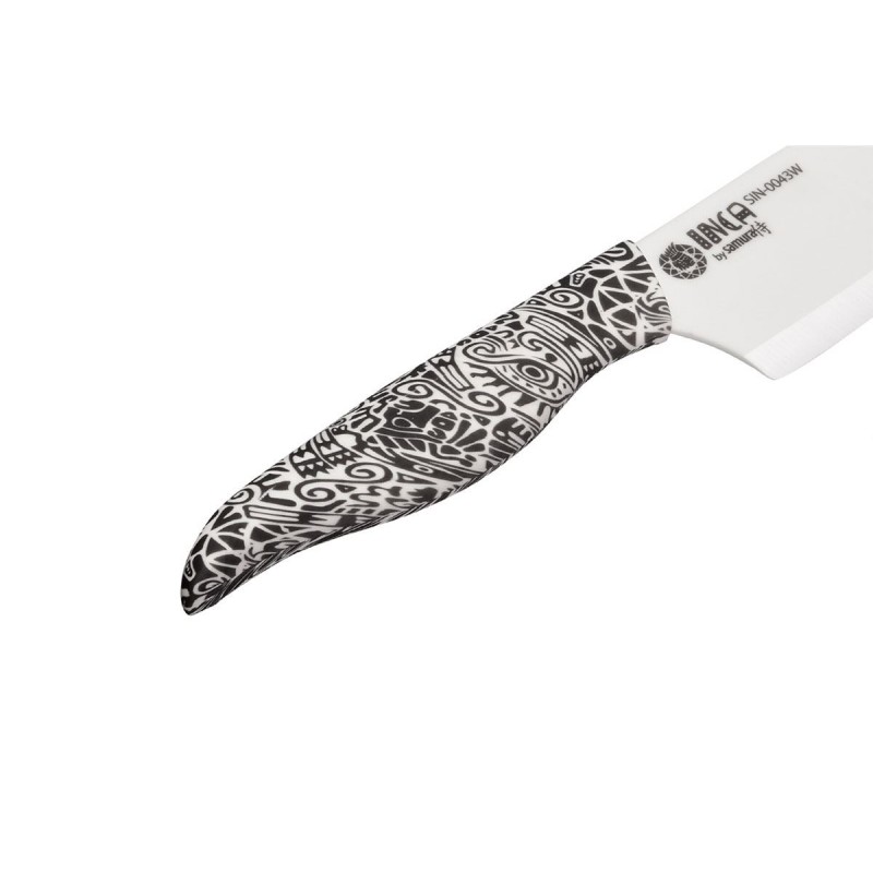 Samura Inca mit weißer Keramikklinge, Nakiri Messer 16,5 cm.