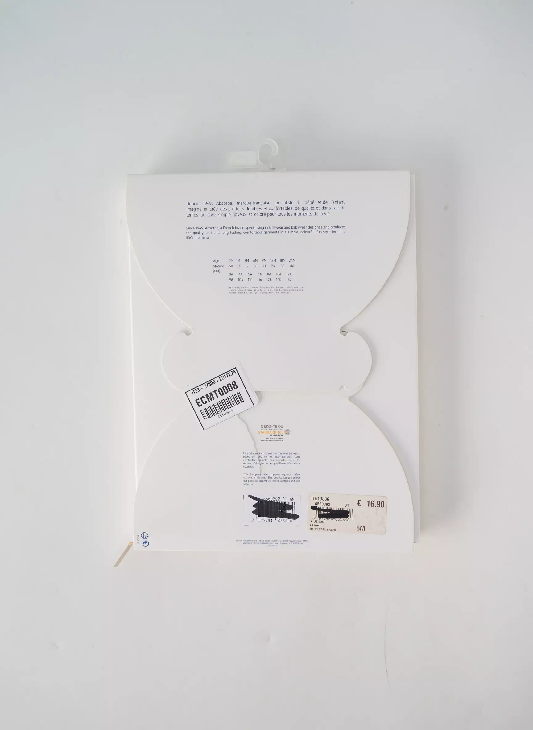 Absorba Body Enfant couleur blanc