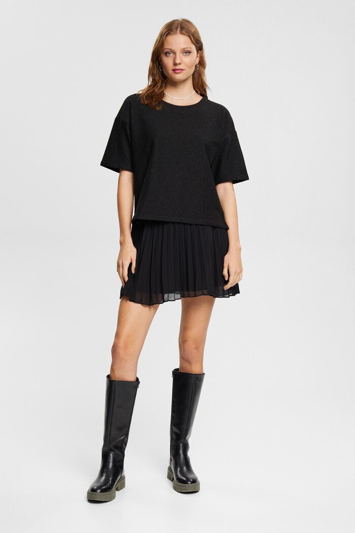 Oversize-T-Shirt mit Glitzereffekt