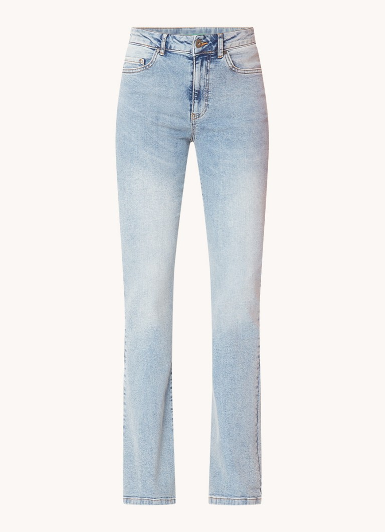 Jeans Benetton a vita alta e gamba svasata con finitura slavata