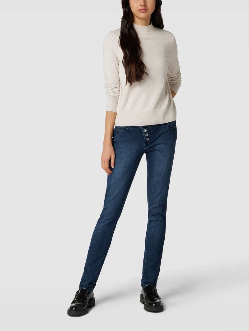Skinny Fit Jeans mit Stretch-Anteil Modell 'Malibu Strech Denim' in marineblau