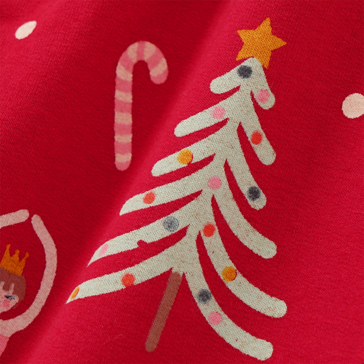 Mädchen Weihnachtsleggings mit bunten Motiven rot