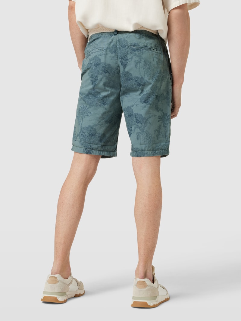Shorts mit floralem Muster in aqua blau