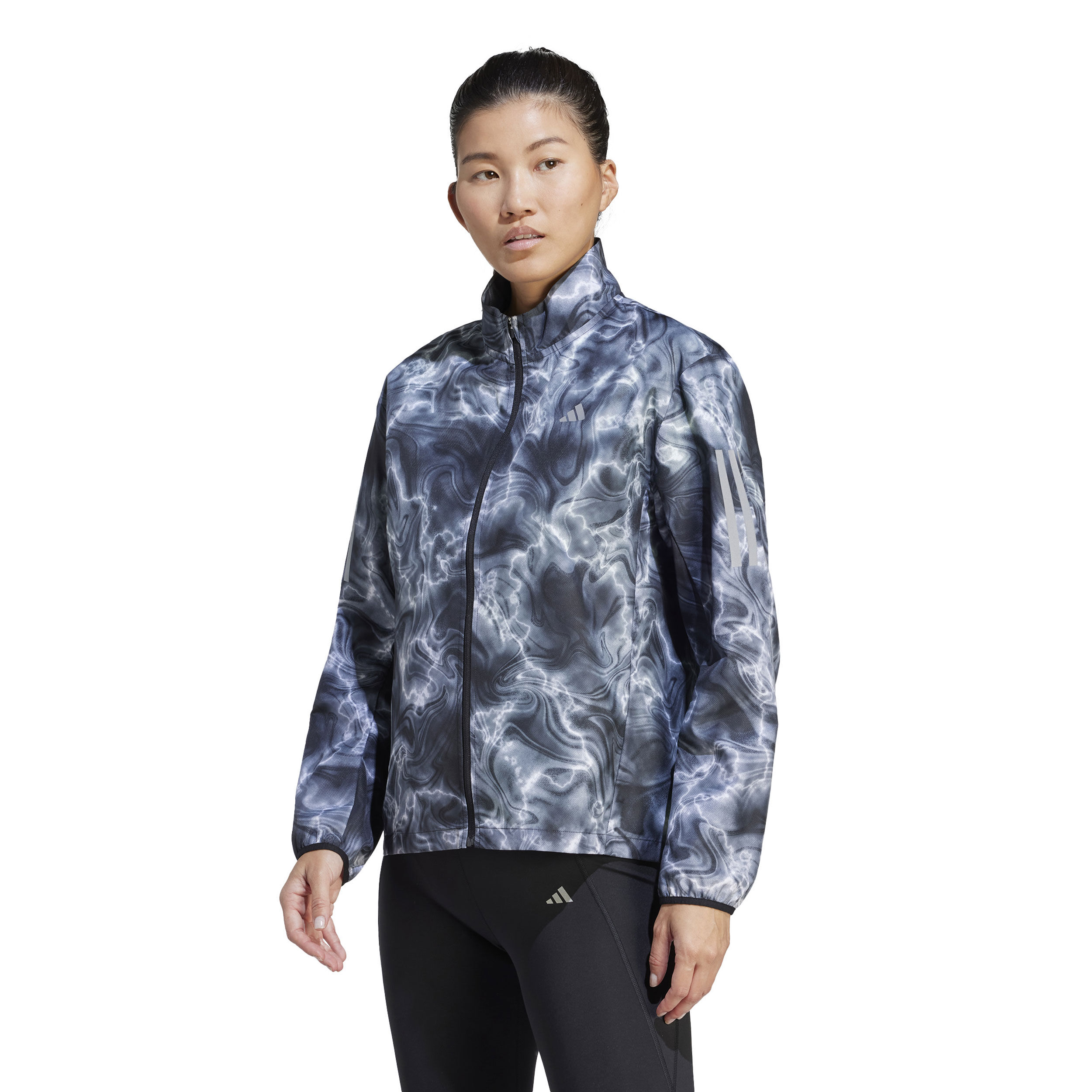 Own The Run AOP Laufjacke Damen - Schwarz, Mehrfarbig