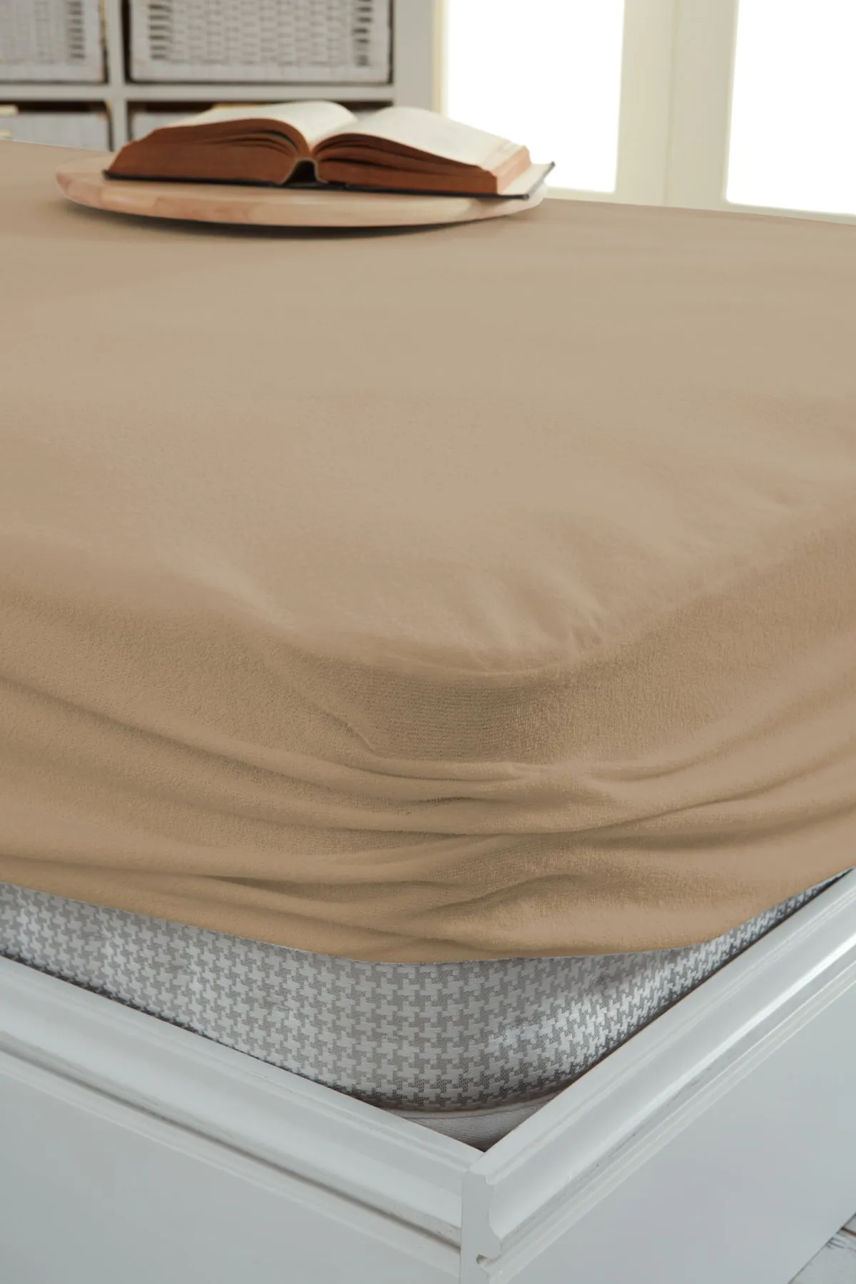 Decovilla  Micro Fitted Full Edge wasser- und flüssigkeitsbeständiger Matratzenschoner, Matratzenschoner, Sandbeige