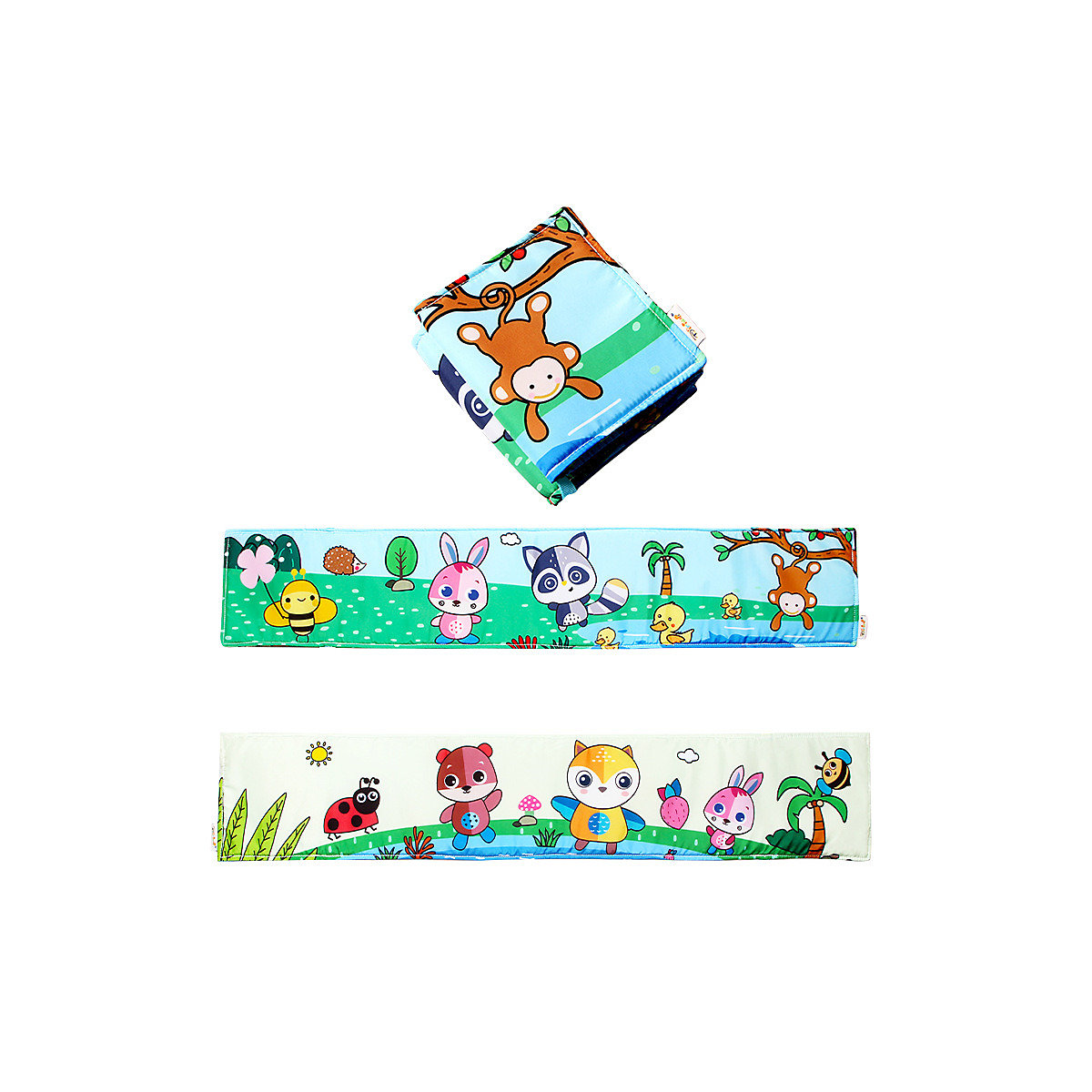 Baby Black & White Bettdecke Buch Baby's Early Learning Cartoon Animated Bed Surround Cloth Book