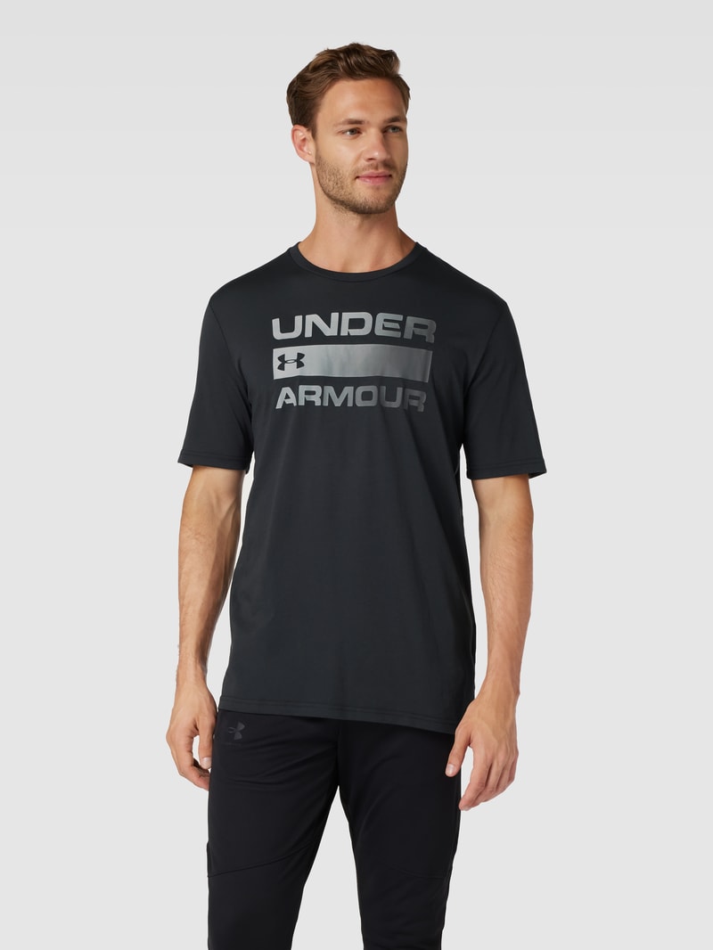 T-Shirt mit Label-Print in schwarz