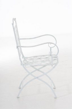 TPFGarden Gartenstuhl Athan - für Garten, Balkon, Terrasse - Farbe: weiß (Hochwertiger und stabiler Metallstuhl aus handgefertigtem Eisen, 1 St), Balkonstuhl, Bistrostuhl - Maße (TxBxH): 51 x 56 x 93cm