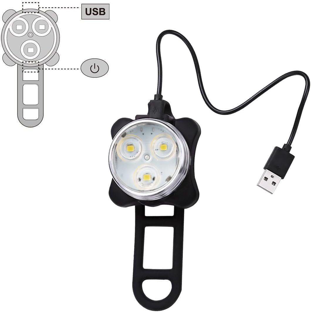 ERHWIO Fahrrad-Rücklicht Rücklichter Fahrradlicht-Set USB Wiederaufladbares Fahrradlicht-Set, LED-Außenlicht: Kinderwagen-/Warn-/Helm-/Rucksacklicht.